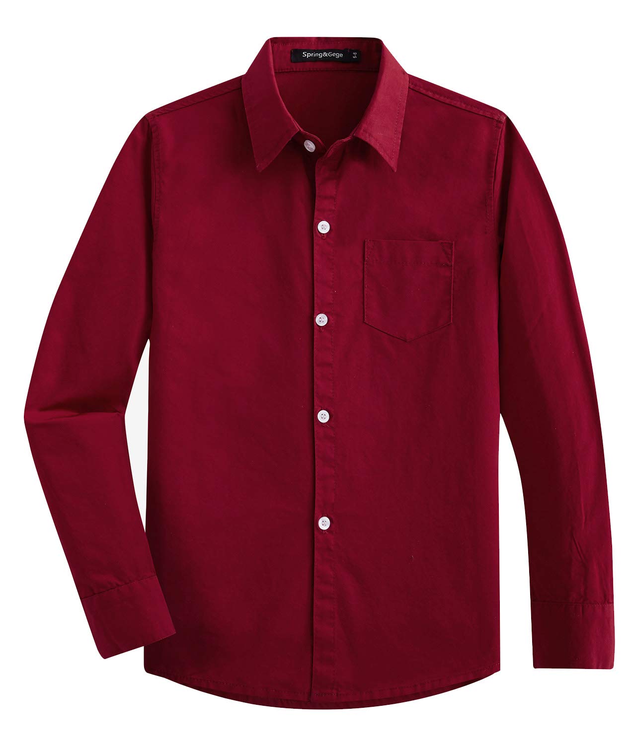 Spring&Gege Ragazzo Camicie a Manica Lunga Cotone Bambini (3-14 Anni)