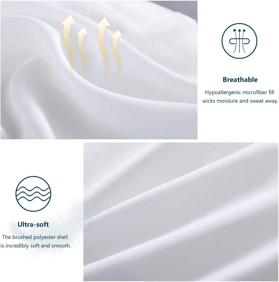 Piumino Letto Matrimoniale Quattro 4 Stagioni 260x240 cm - Piumone 240x260 Invernale Autunnale - Trapunta 260 x 240 in Microfibra Sintetica, Bianco