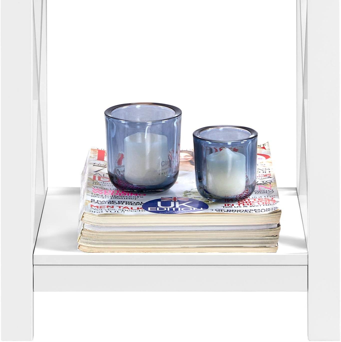 Yaheetech Set 2 Comodini Camera da Letto Bianco Comodino con Cassetto 55 x 40 x 30 cm Tavolino Lato da Divano Stile Shabby Chic Mobiletto da Salotto