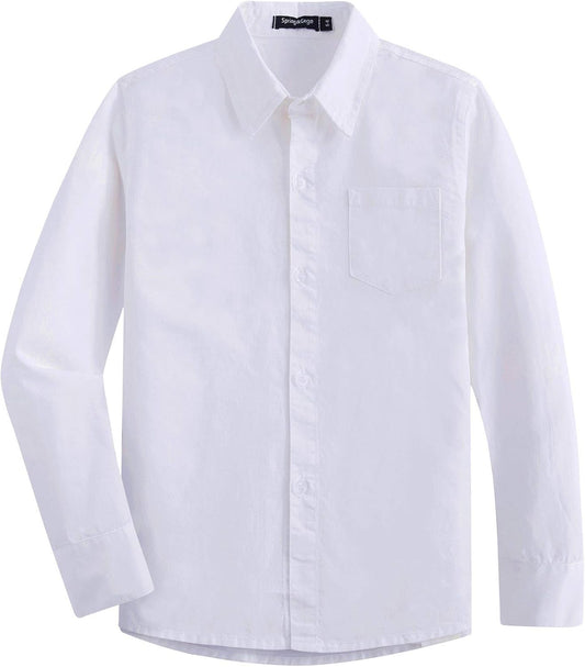 Spring&Gege Ragazzo Camicie a Manica Lunga Cotone Bambini (3-14 Anni)