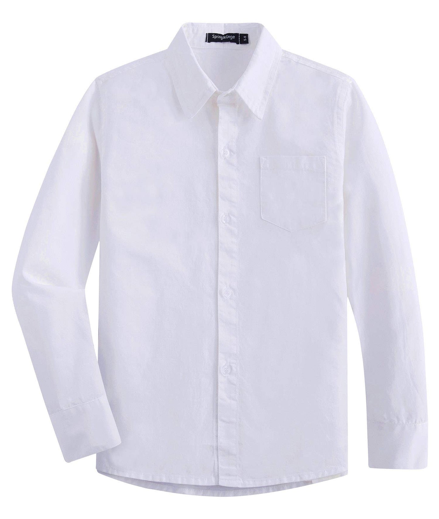 Spring&Gege Ragazzo Camicie a Manica Lunga Cotone Bambini (3-14 Anni)