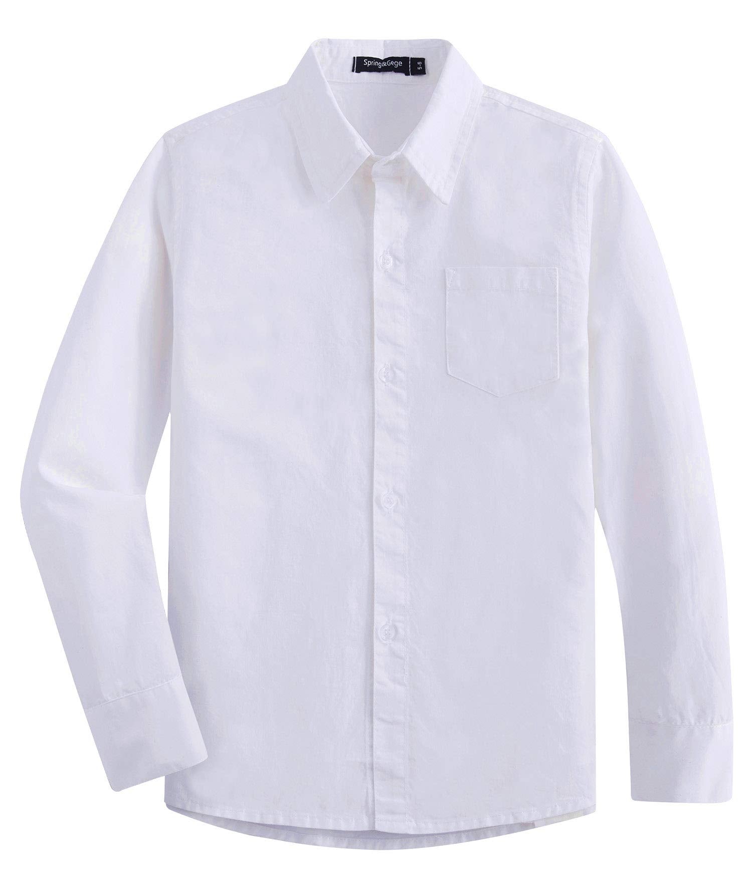 Spring&Gege Ragazzo Camicie a Manica Lunga Cotone Bambini (3-14 Anni)