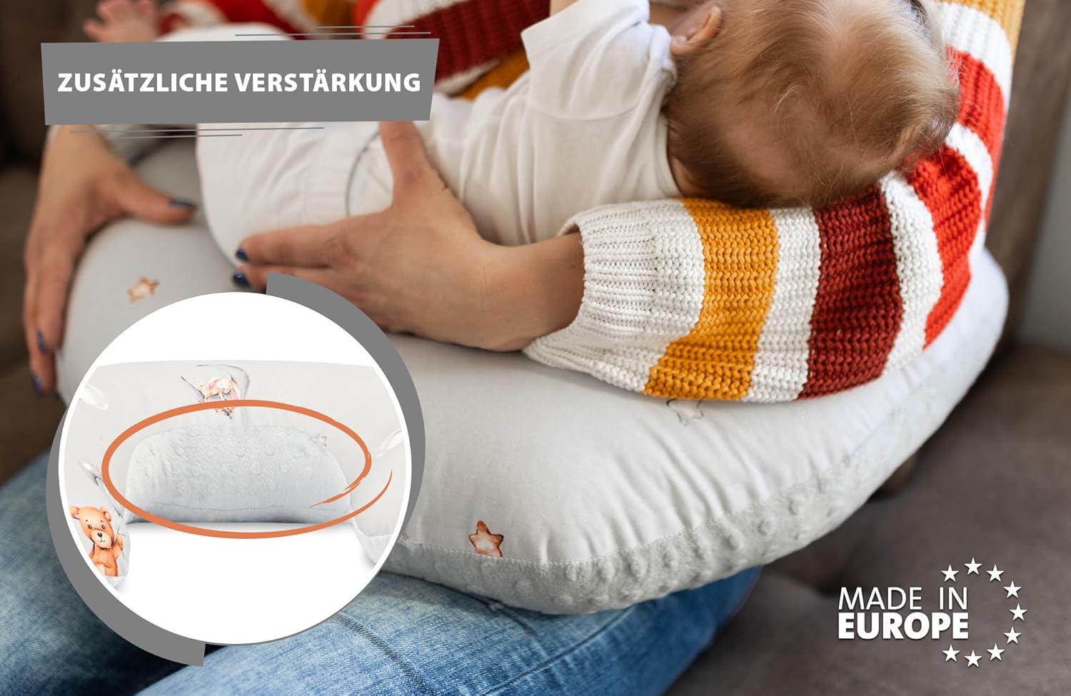Cuscino allattamento e gravidanza Basic 130 cm - cuscini neonato per allattare e dormire accessori per mamma y bebe lavabile e multifunzione Orsacchiotti