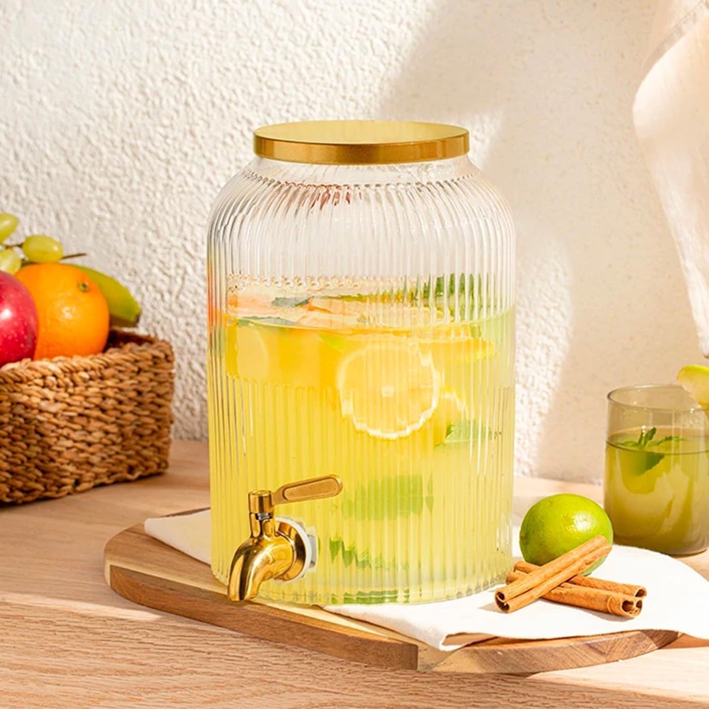 Dispenser con rubinetto, Fontana Di Vetro Per Bevande Dispenser per detersivi con capacità di 5L