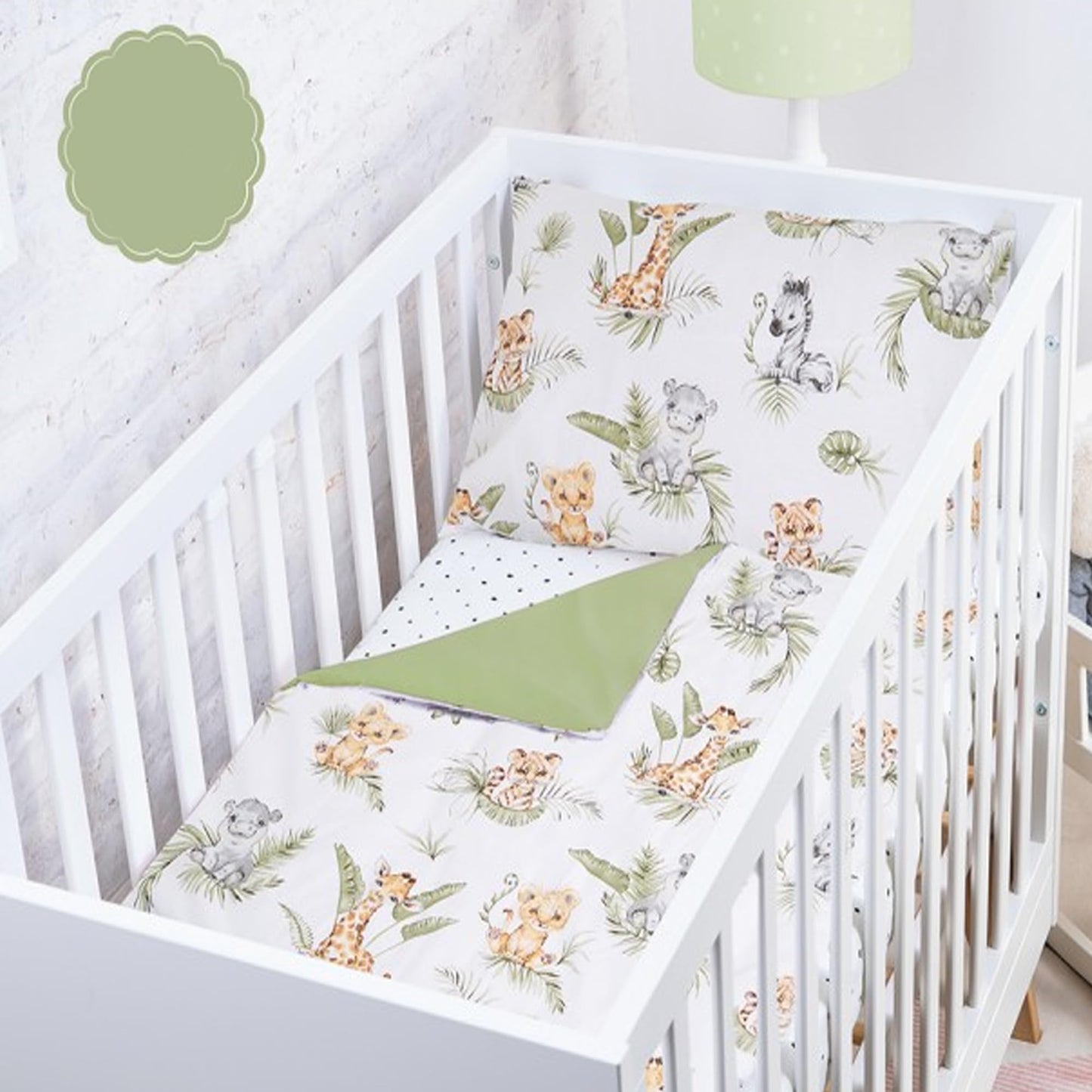 Baby Safe Copripiumino Lettino Neonato 120 x 90 cm copripiumino culla 100% cotone biologico Certificato OEKO-TEX lenzuola letto singolo bambino set biancheria da letto Cactus