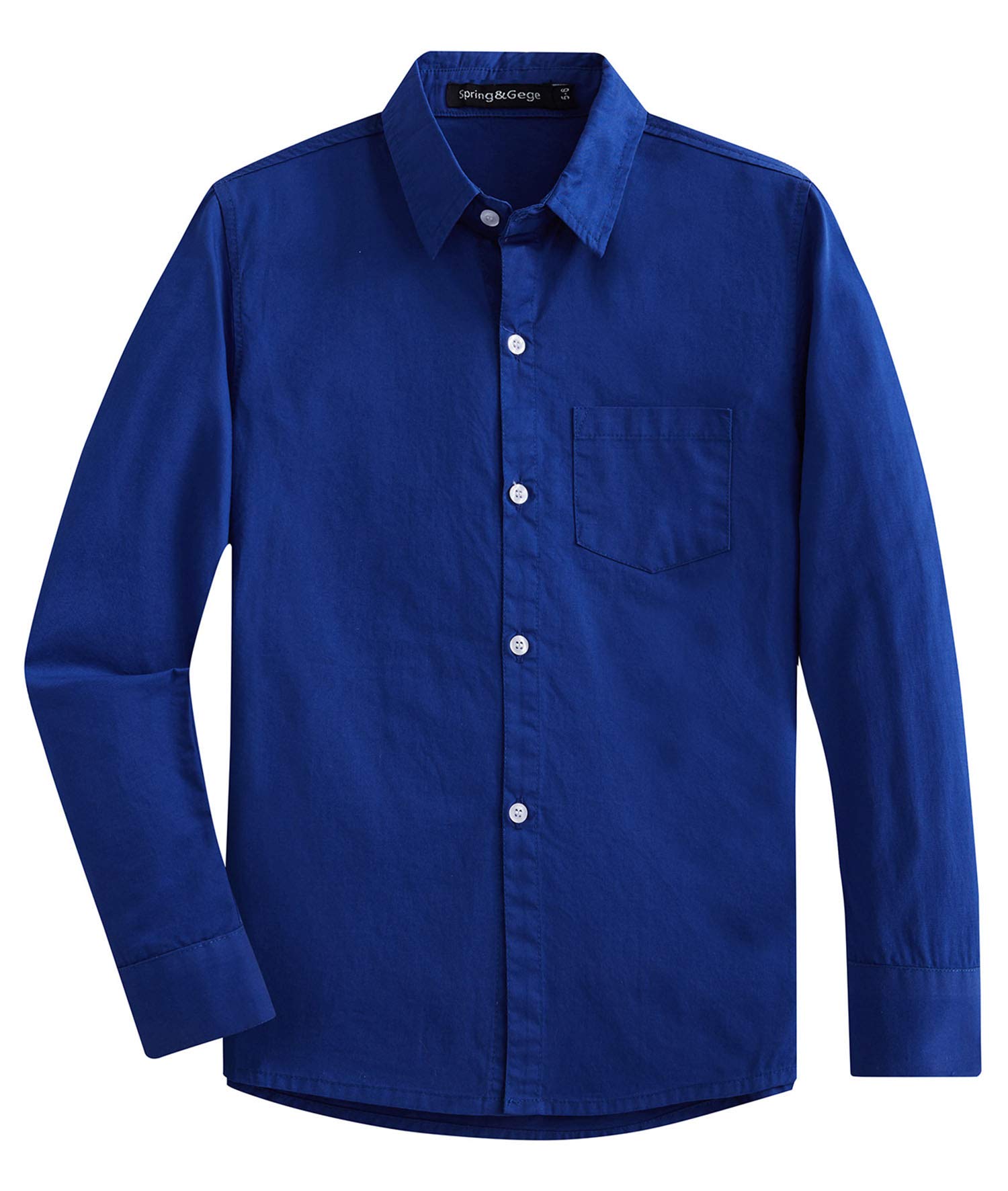 Spring&Gege Ragazzo Camicie a Manica Lunga Cotone Bambini (3-14 Anni)
