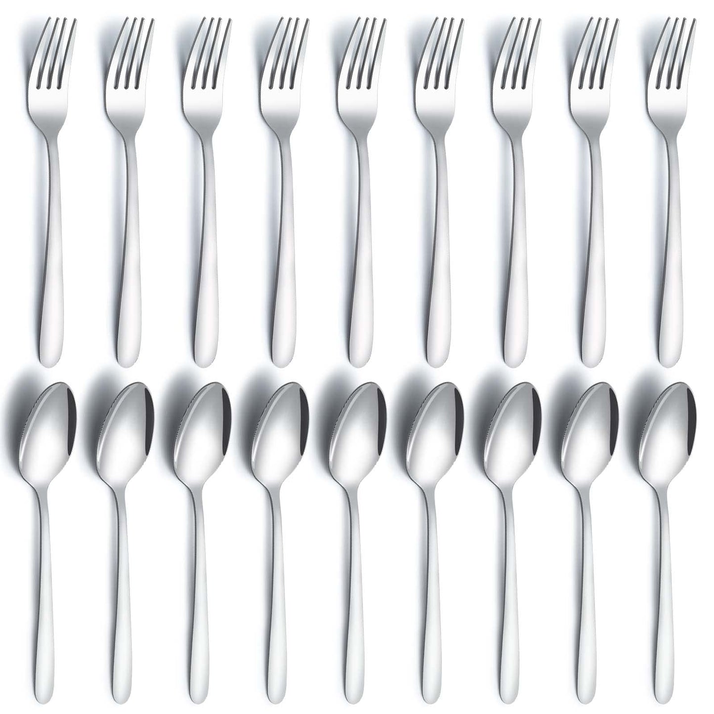Set Posate, Gymdin Posate Acciaio Inox 12 Persone, Set Posate 72 Pezzi, Set di Posate di Alta Qualità con Coltello da Bistecca, Coltello, Forchetta, Cucchiaio, Elegante Acciaio Inossidabile