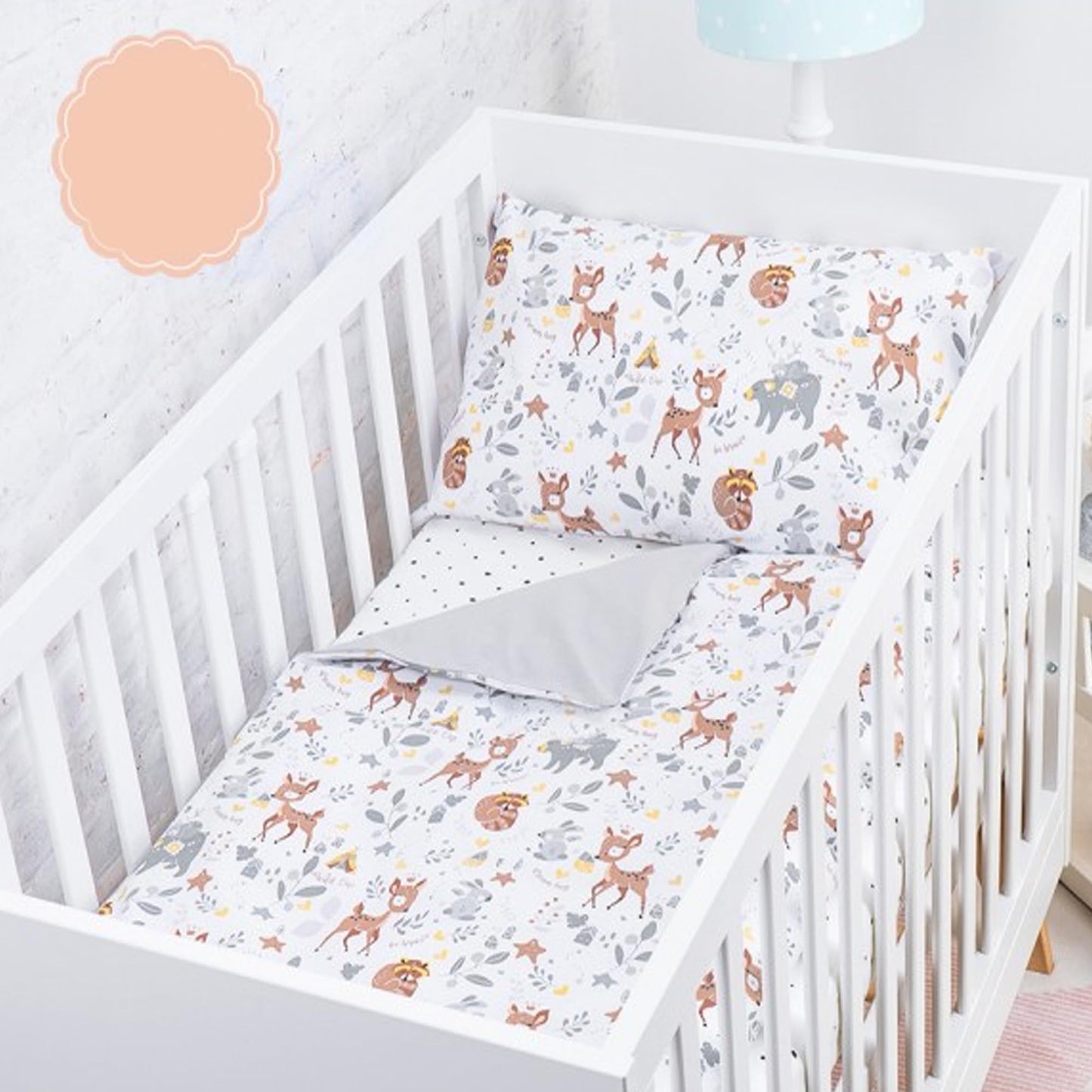 Baby Safe Copripiumino Lettino Neonato 120 x 90 cm copripiumino culla 100% cotone biologico Certificato OEKO-TEX lenzuola letto singolo bambino set biancheria da letto Cactus