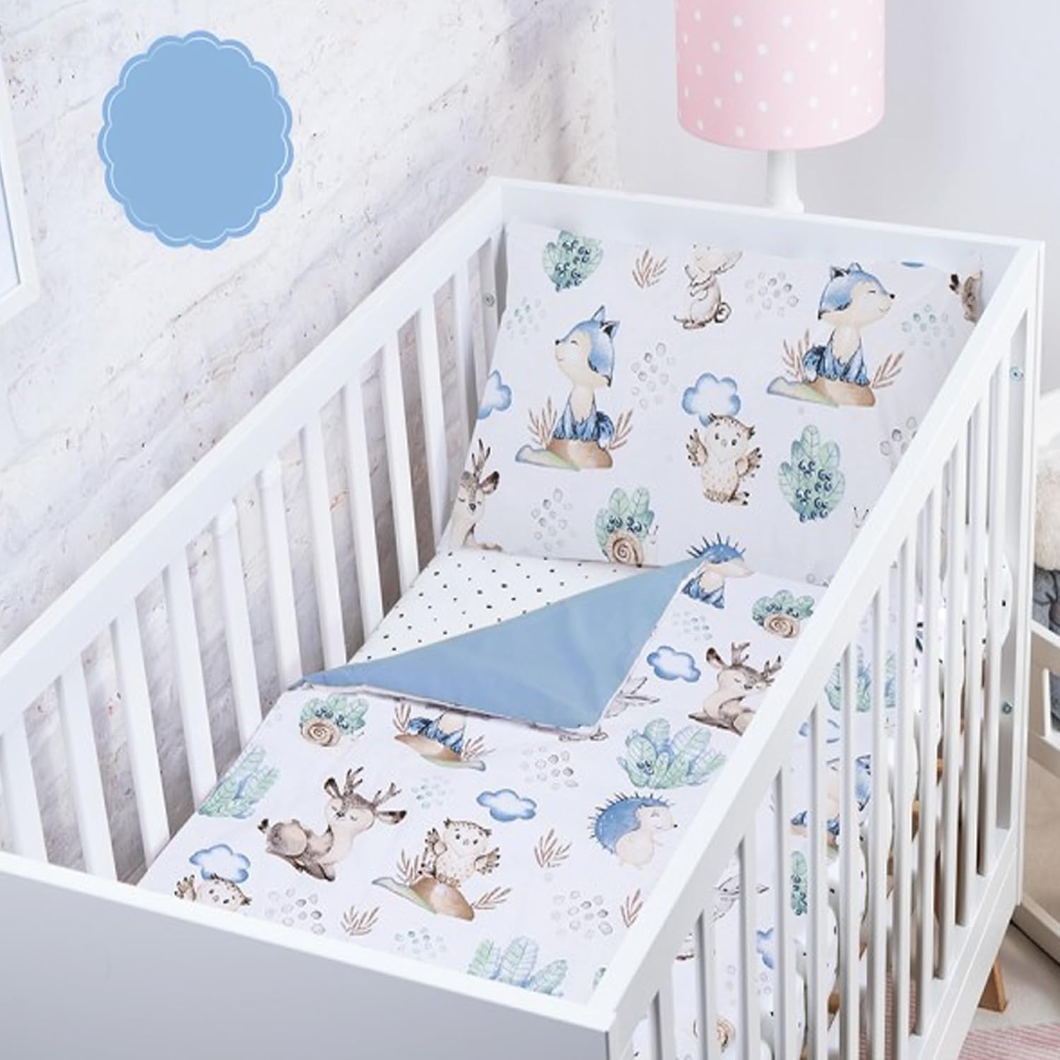 Baby Safe Copripiumino Lettino Neonato 120 x 90 cm copripiumino culla 100% cotone biologico Certificato OEKO-TEX lenzuola letto singolo bambino set biancheria da letto Cactus