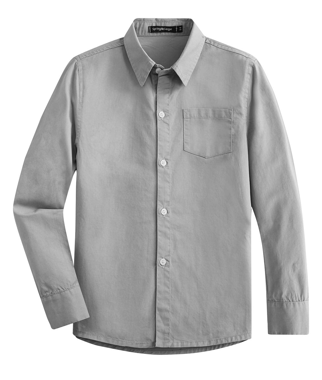 Spring&Gege Ragazzo Camicie a Manica Lunga Cotone Bambini (3-14 Anni)