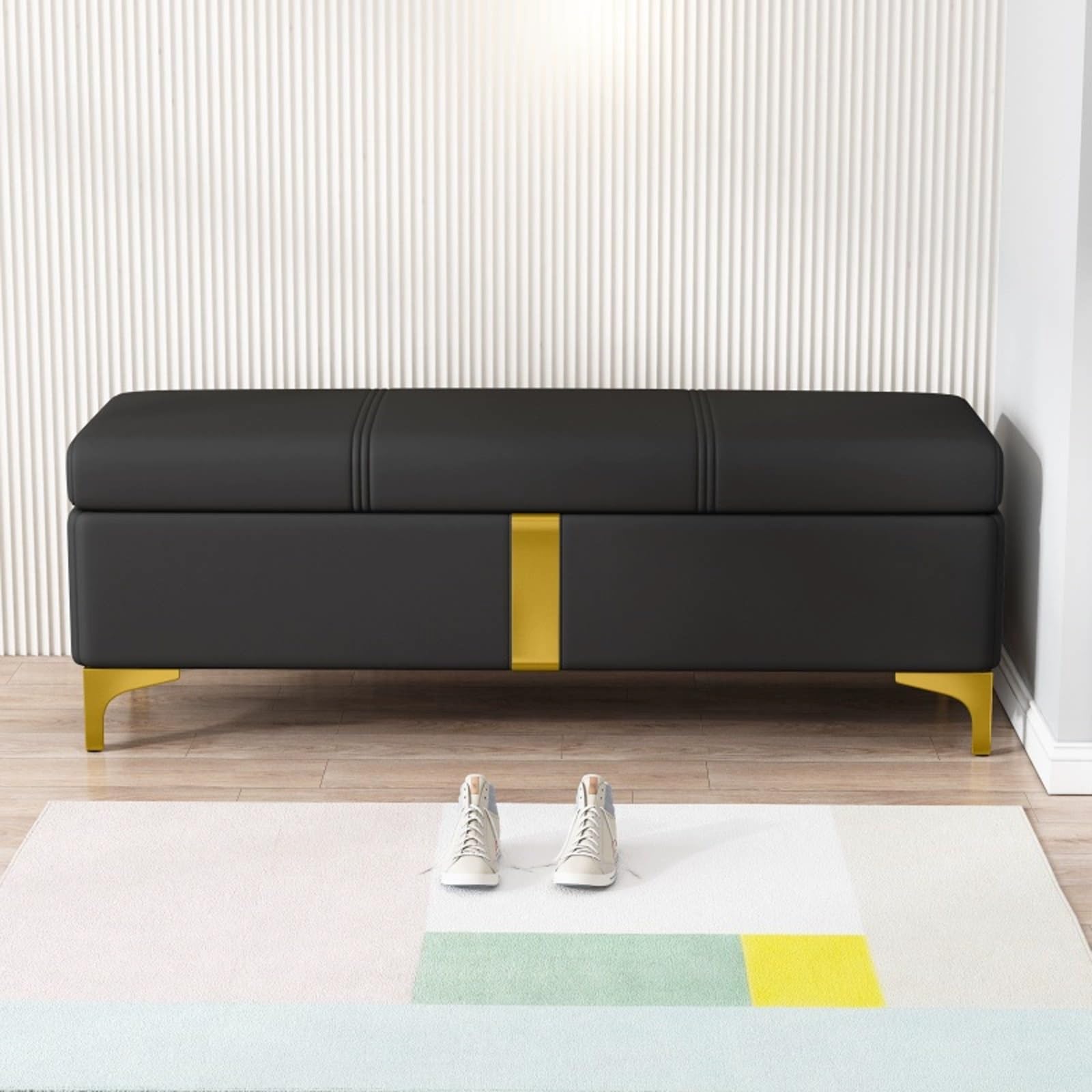 Interno moderno soggiorno pouf cassapanca contenitore, panca scarpiera con seduta Imbottito, panca contenitore camera da letto, mobile ingresso con scarpiera, panca fondo letto matrimoniale.