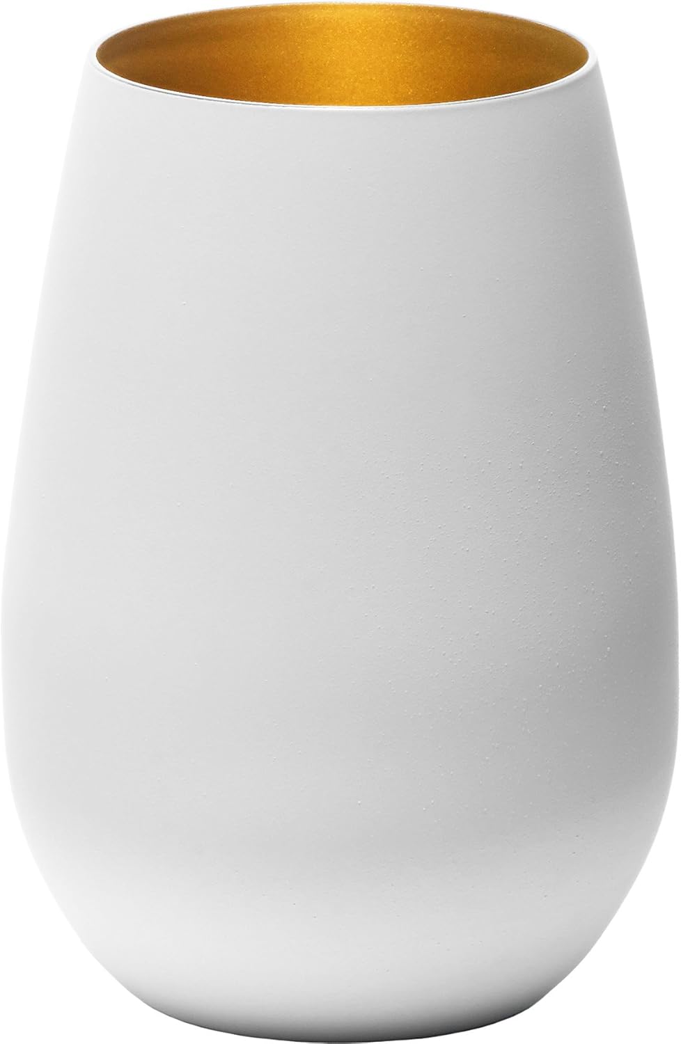 Stölzle Lausitz ELEMENTS Serie Olympic - Bicchieri per acqua, Cristallo senza piombo, 465 ml, Bianco Opaco/Oro, Set da 6