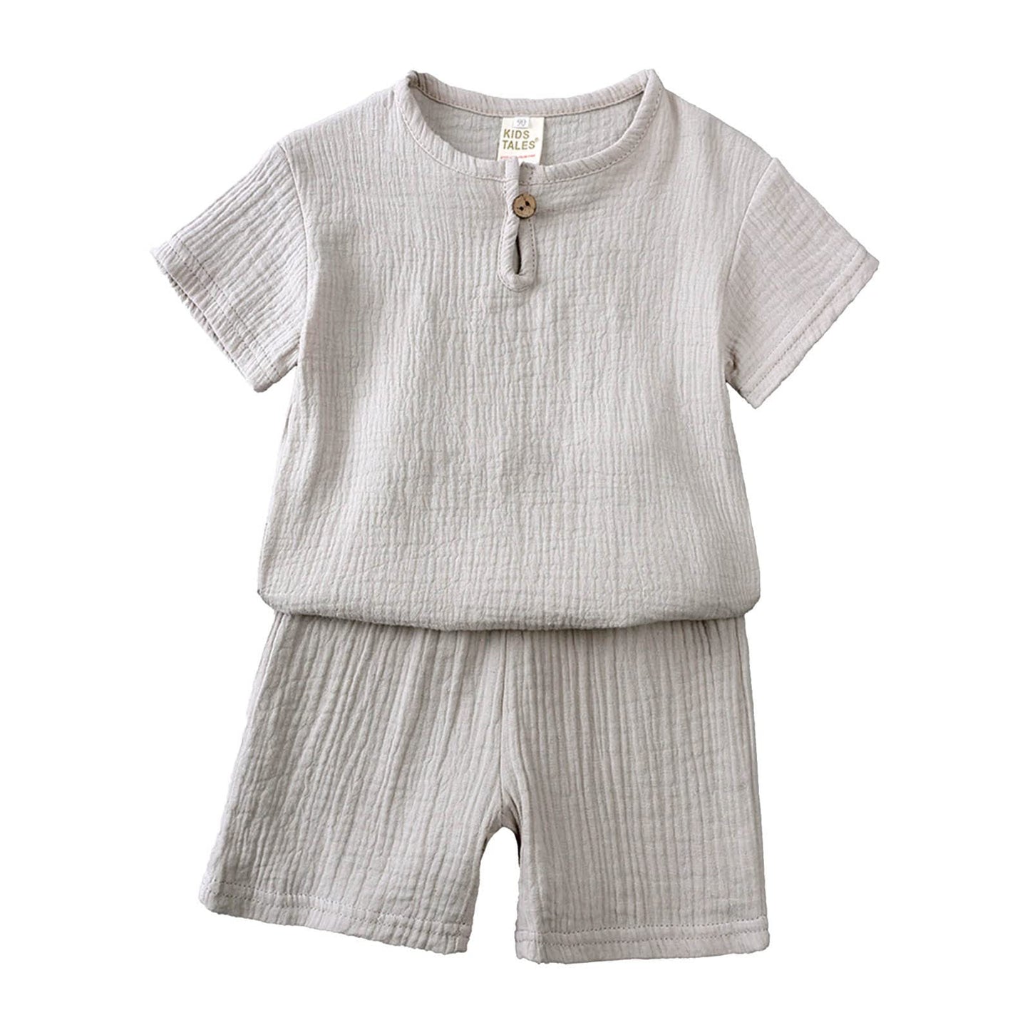 Completo Estivo Bambino Neonato Set Coordinato Tuta Camicia Cotone Lino Pantalocini Tinta Unita Outfit Neonato Abbigliamento Set Completo Estivo Bambino