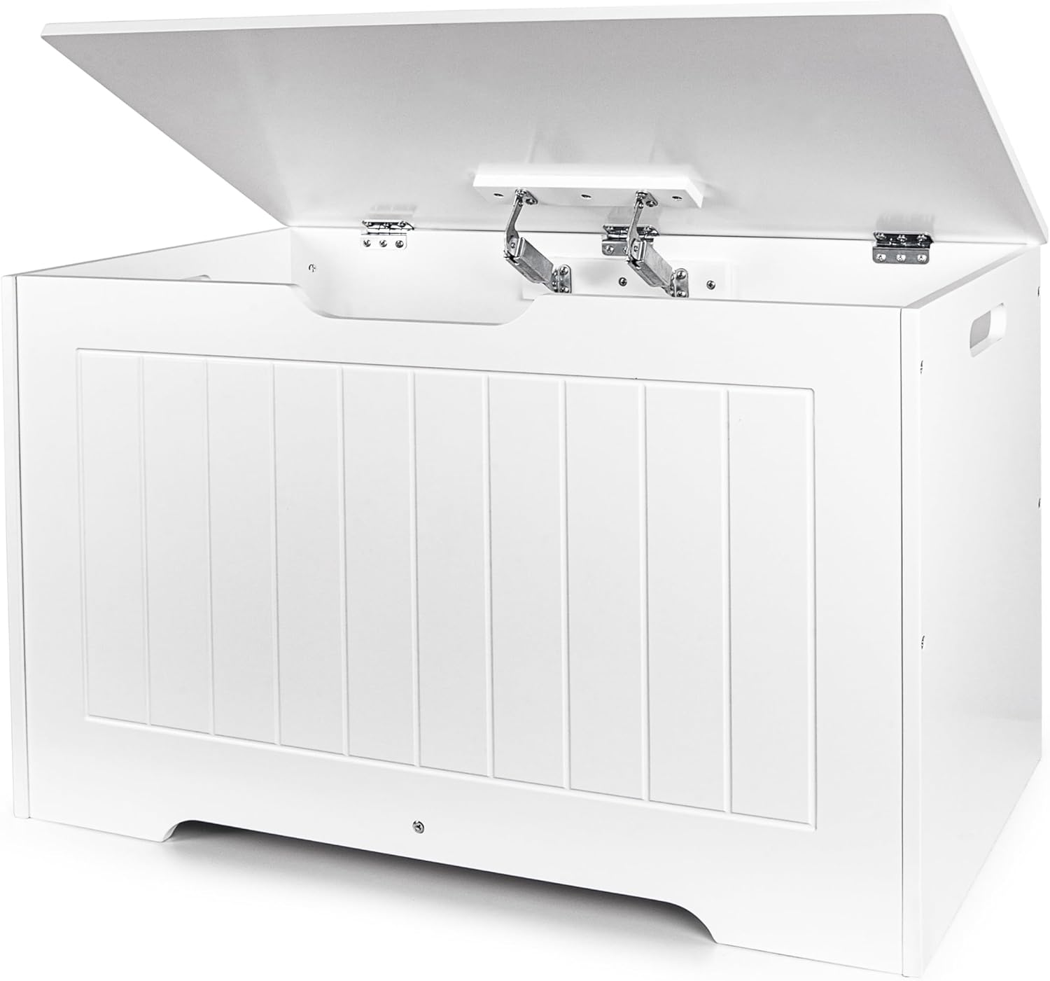 leomark Contenitore porta giochi per bambini - DECORIA, Mobili per camera dei bambini oppure scuola materna, Cassapanca Bianco, Dimensioni: 76 x 40 x 48 cm (altezza).