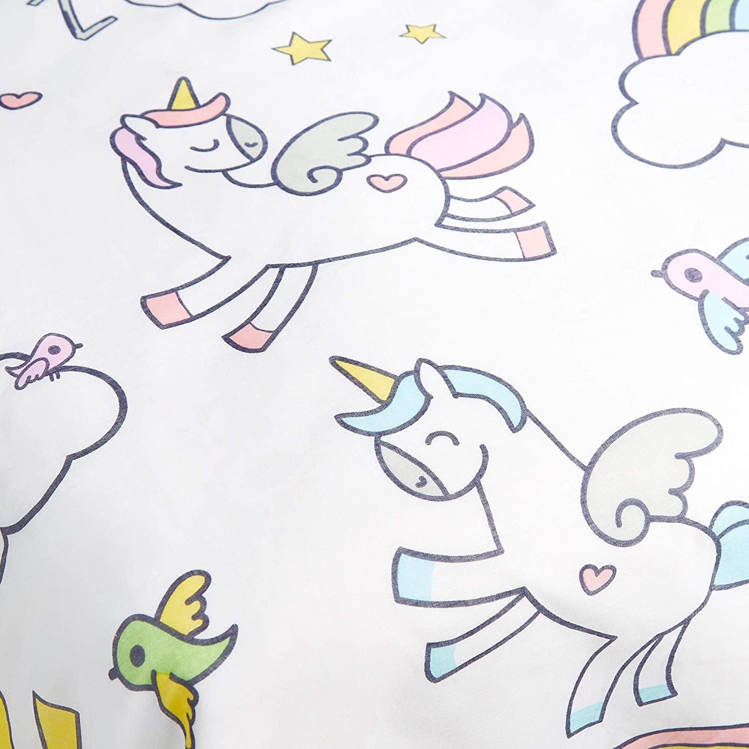 Zappi Co Set copripiumino singolo con unicorno (200 x 135 cm) e federa (48 x 74 cm), perfetto per letti da bambina, motivo: castello delle fate