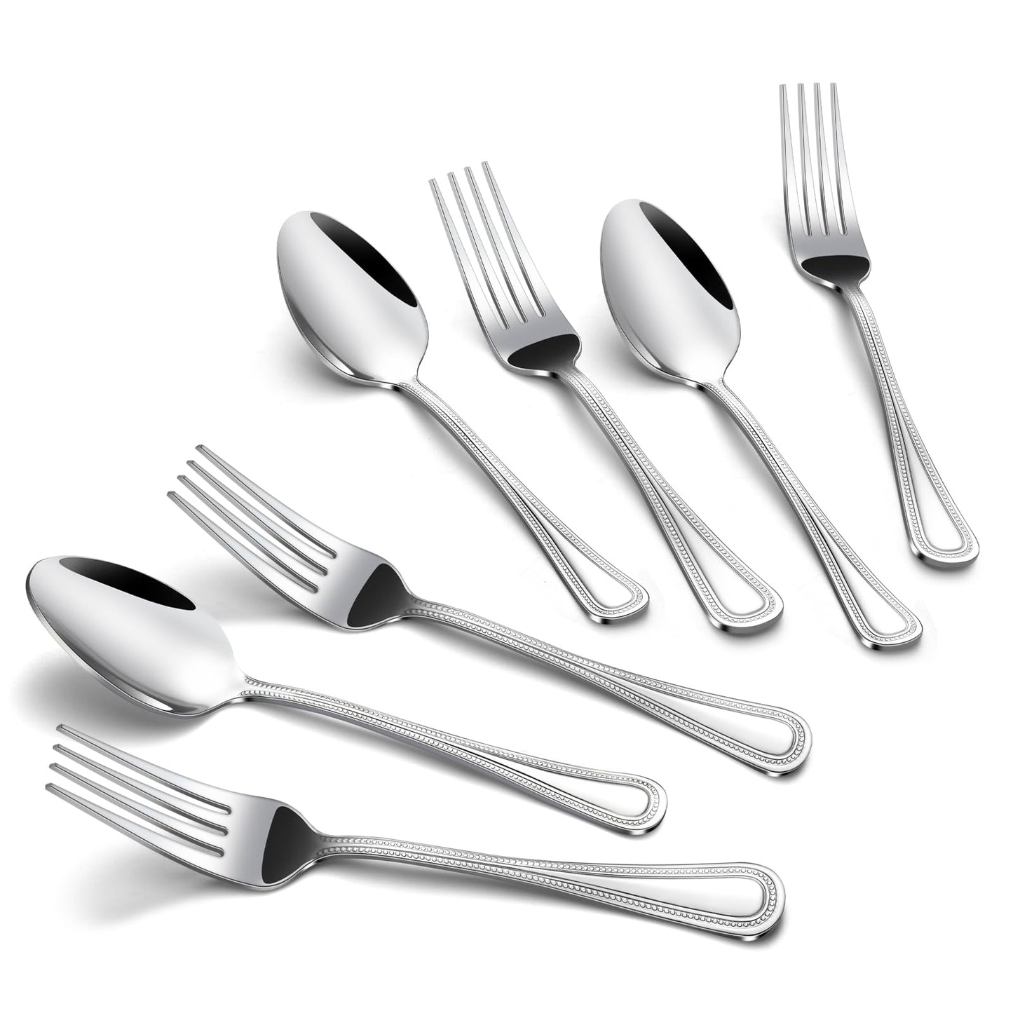 Set Posate, Gymdin Posate Acciaio Inox 12 Persone, Set Posate 72 Pezzi, Set di Posate di Alta Qualità con Coltello da Bistecca, Coltello, Forchetta, Cucchiaio, Elegante Acciaio Inossidabile