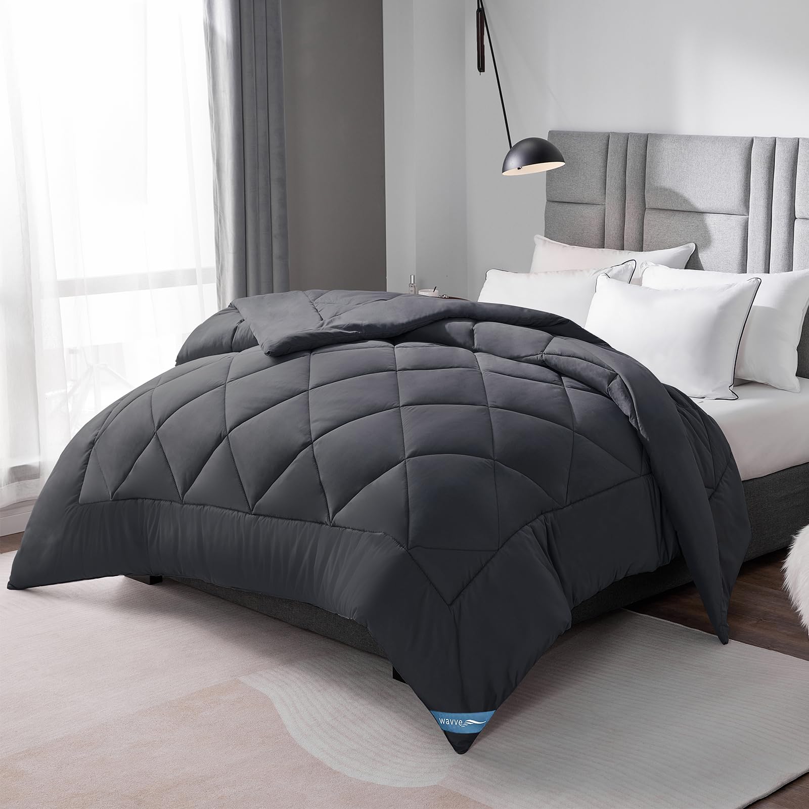 Piumino Letto Matrimoniale Quattro 4 Stagioni 260x240 cm - Piumone 240x260 Invernale Autunnale - Trapunta 260 x 240 in Microfibra Sintetica, Bianco