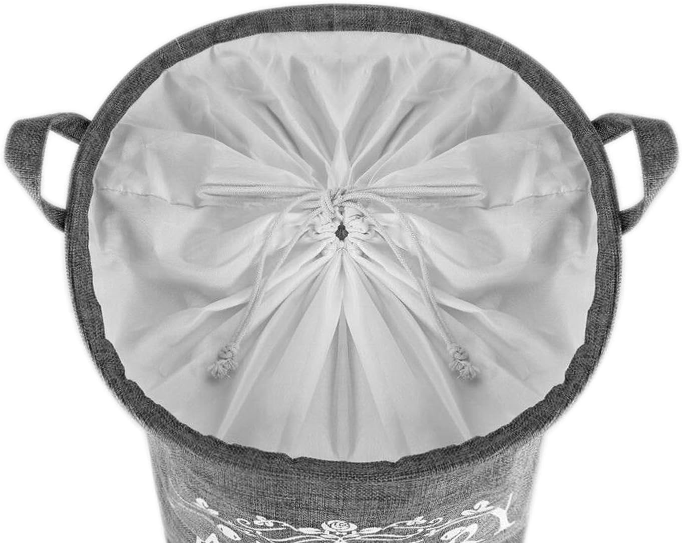 LessMo 17,7" con Coulisse Portabiancheria Bagagli Sorter, Pieghevole Pop-Up Lavanderia Cesti, Impermeabile Rotonda Cotone Lino