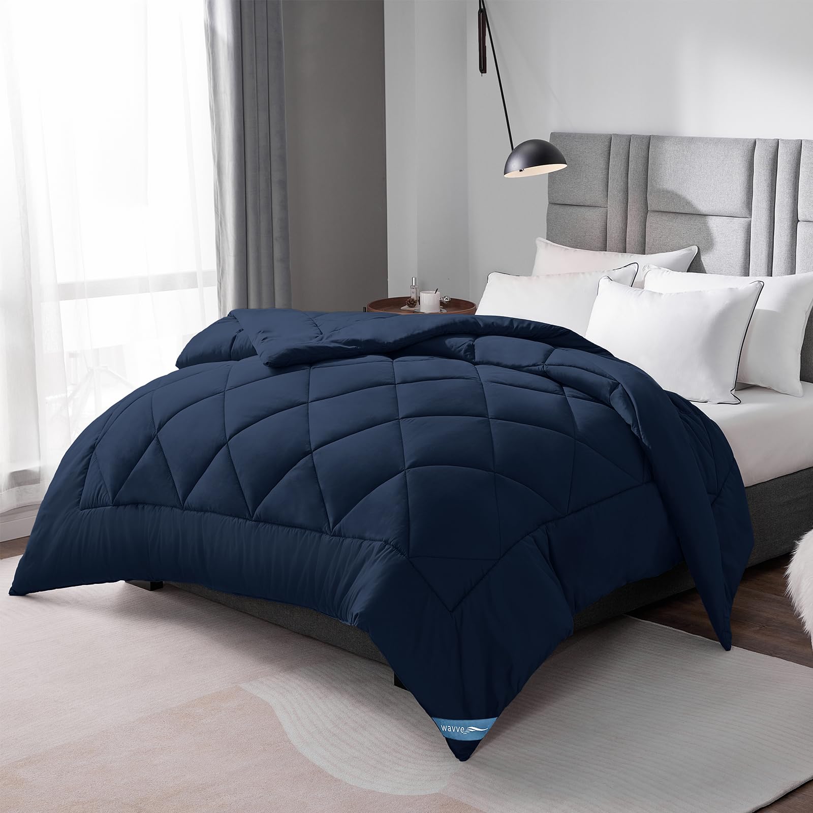 Piumino Letto Matrimoniale Quattro 4 Stagioni 260x240 cm - Piumone 240x260 Invernale Autunnale - Trapunta 260 x 240 in Microfibra Sintetica, Bianco