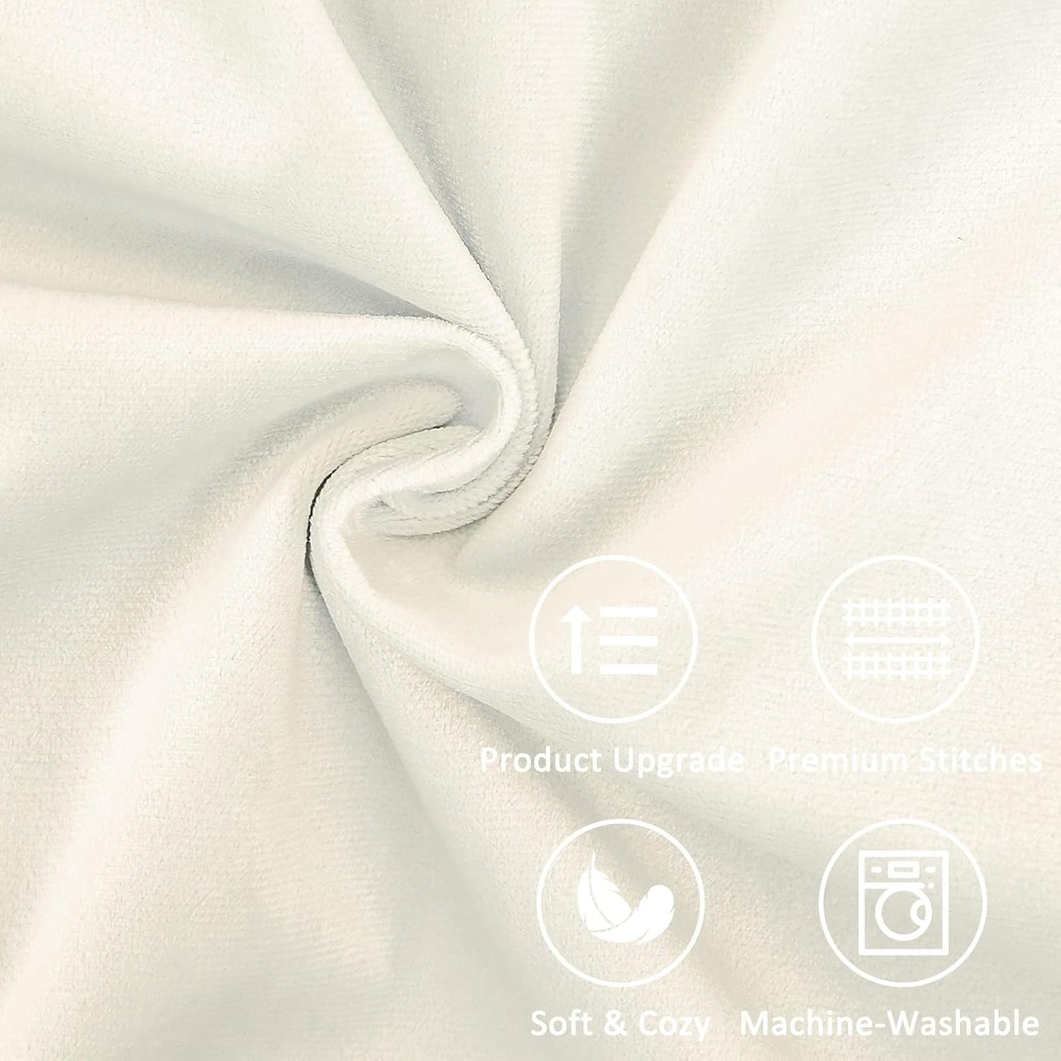 Topfinel Federe Cuscini in Velluto per Divano, Copricuscini Arredo Casa Moderni con Pom Poms, Fodere Cuscino in Tinta Unita Eleganti per Camera da Letto Salotto Sedia, 2 Pezzi,40x40 cm, Cream