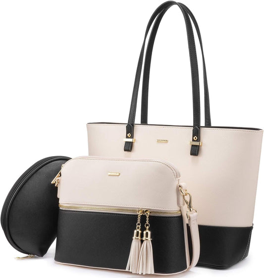 LOVEVOOK Borsa Donna Set Tracolla Spalla Borse a Mano Grande Progettista Medio Grande 3 Pezzi Tote Crossbody Clutch