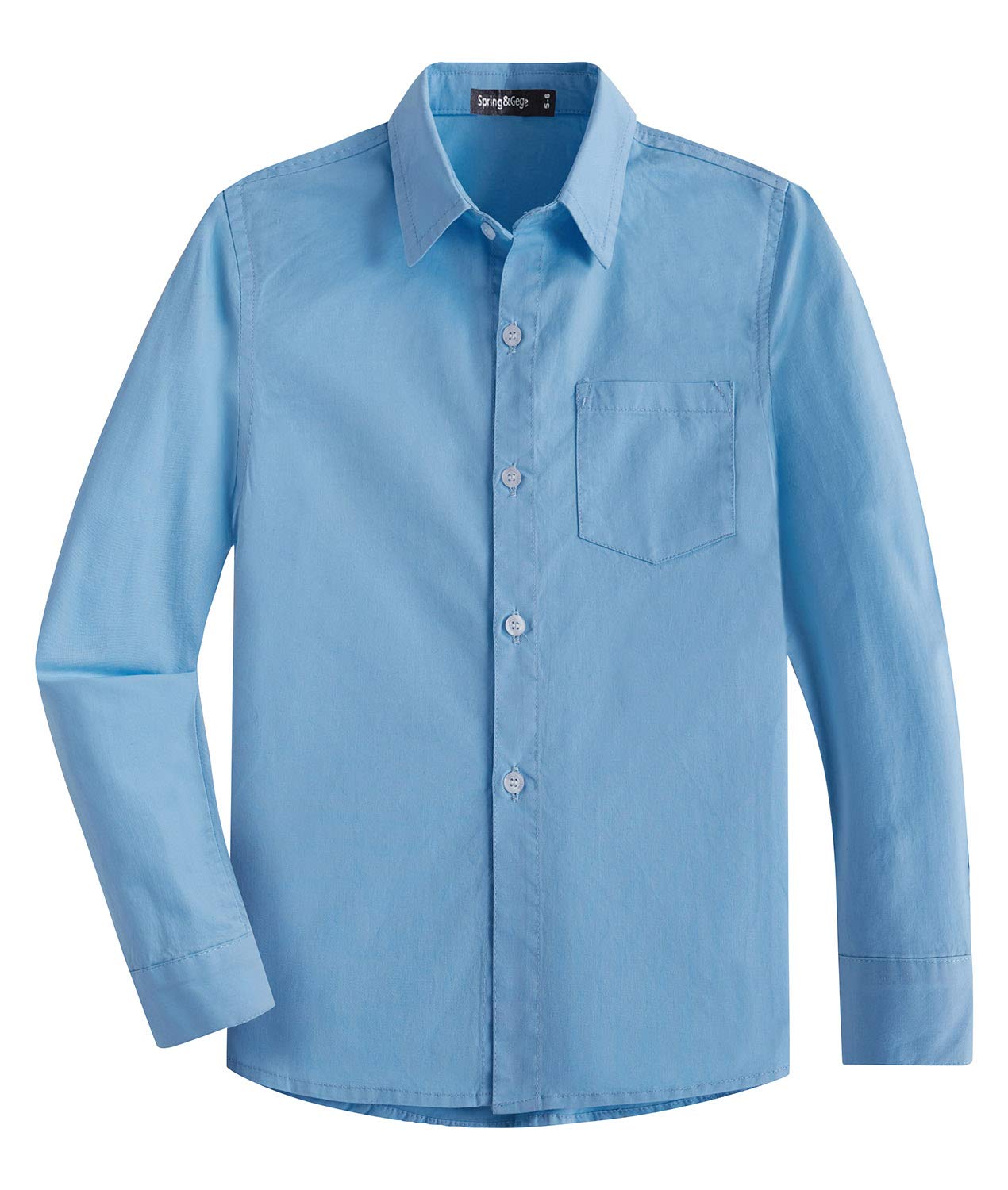 Spring&Gege Ragazzo Camicie a Manica Lunga Cotone Bambini (3-14 Anni)