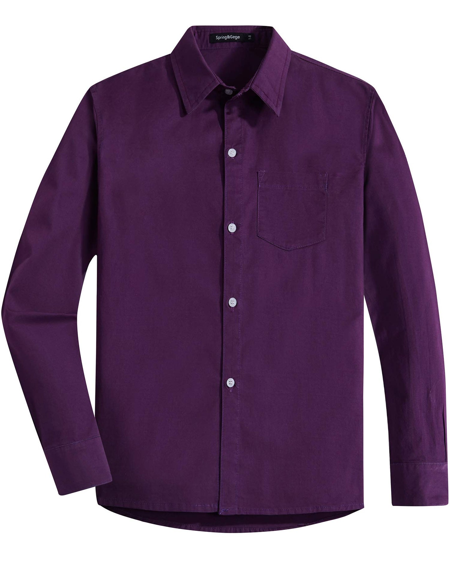 Spring&Gege Ragazzo Camicie a Manica Lunga Cotone Bambini (3-14 Anni)