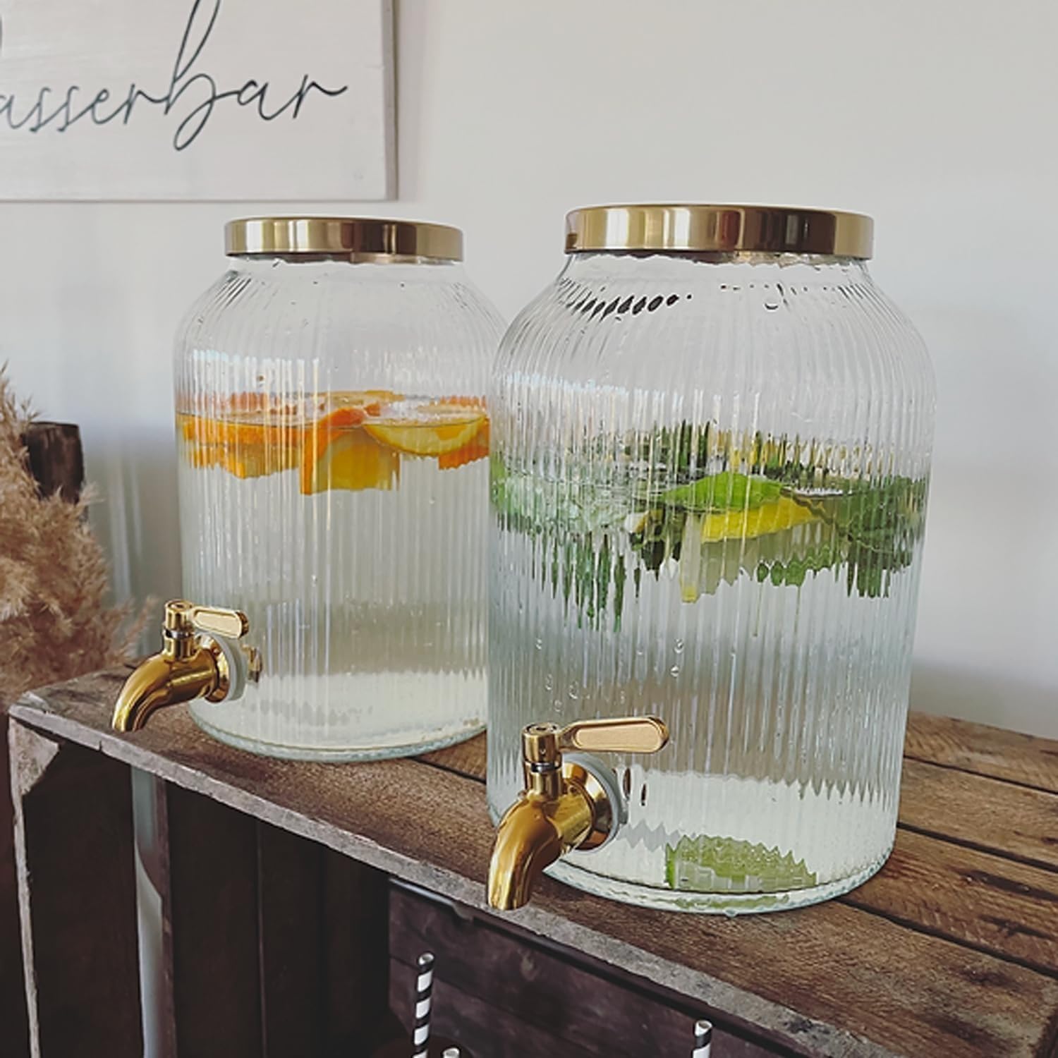 Dispenser con rubinetto, Fontana Di Vetro Per Bevande Dispenser per detersivi con capacità di 5L