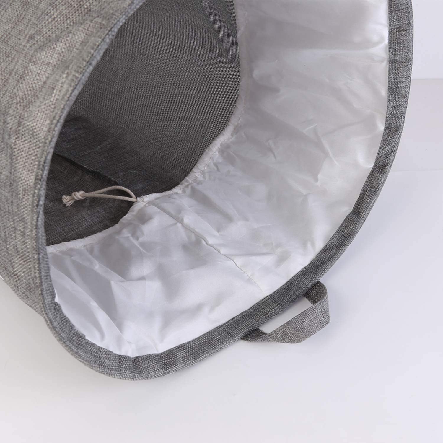 LessMo 17,7" con Coulisse Portabiancheria Bagagli Sorter, Pieghevole Pop-Up Lavanderia Cesti, Impermeabile Rotonda Cotone Lino