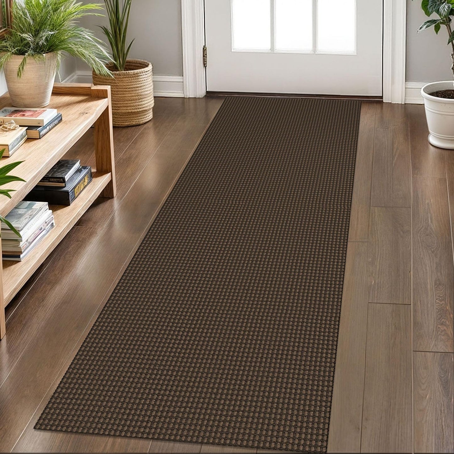 KOZYFLY Tappeto a righe bianche e nere, 60 x 90 cm, in cotone, lavabile, per interni ed esterni, per portico, cucina, fattoria