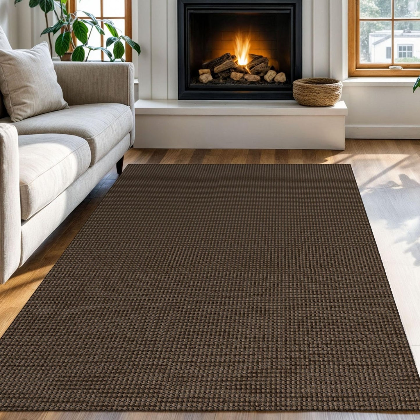 KOZYFLY Tappeto a righe bianche e nere, 60 x 90 cm, in cotone, lavabile, per interni ed esterni, per portico, cucina, fattoria