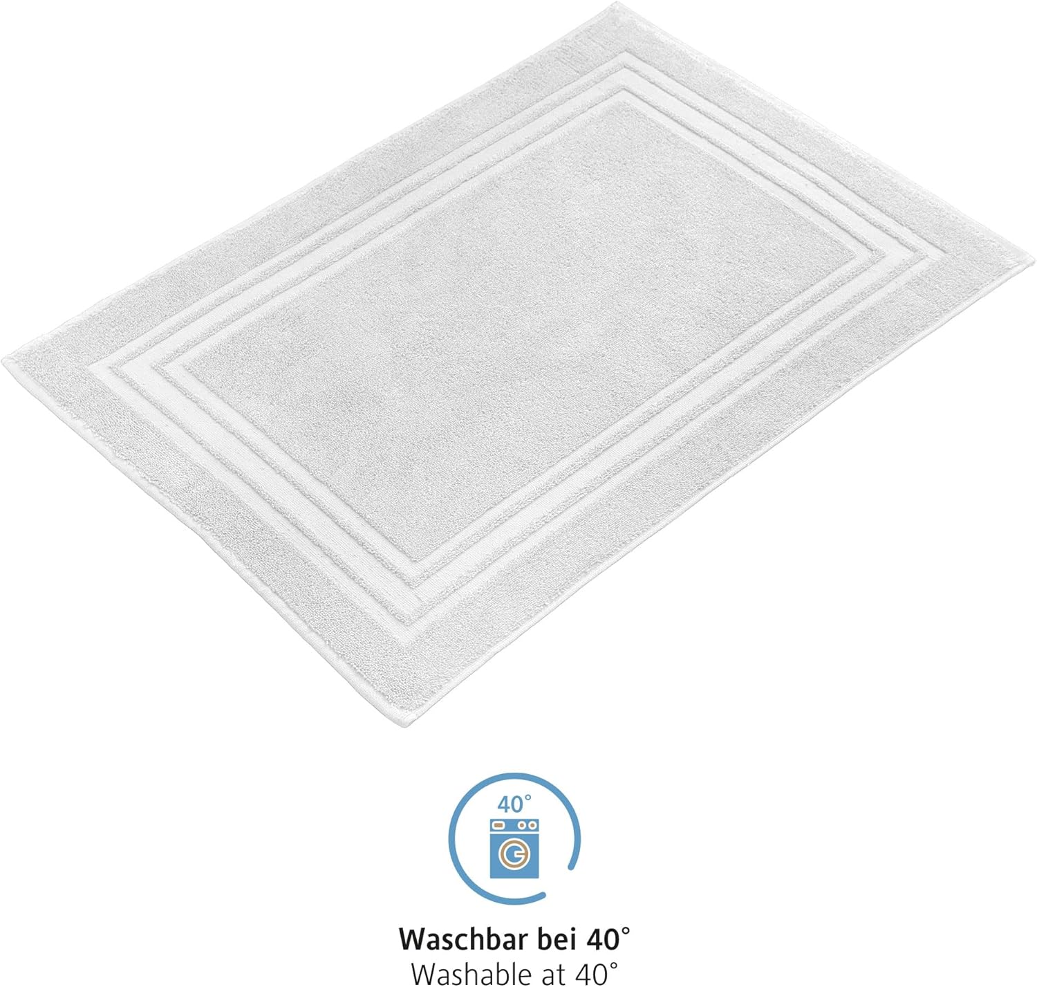 Komfortec Set di 2 tappetini da bagno, in spugna, lavabile, 600 g/m² e 100% cotone, assorbenti e ad asciugatura rapida, 50 x 70 cm, colore: grigio/bianco