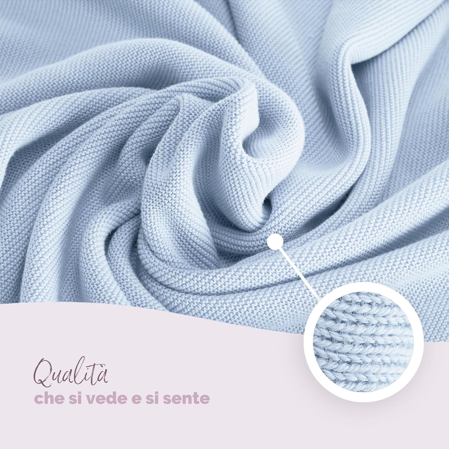 Livella Coperta per neonato e bambino cotone 100% biologico, coperta premium lavorata a maglia morbida e traspirante, ideale per la pelle delicata del bambino, OekoTEX Standard 100