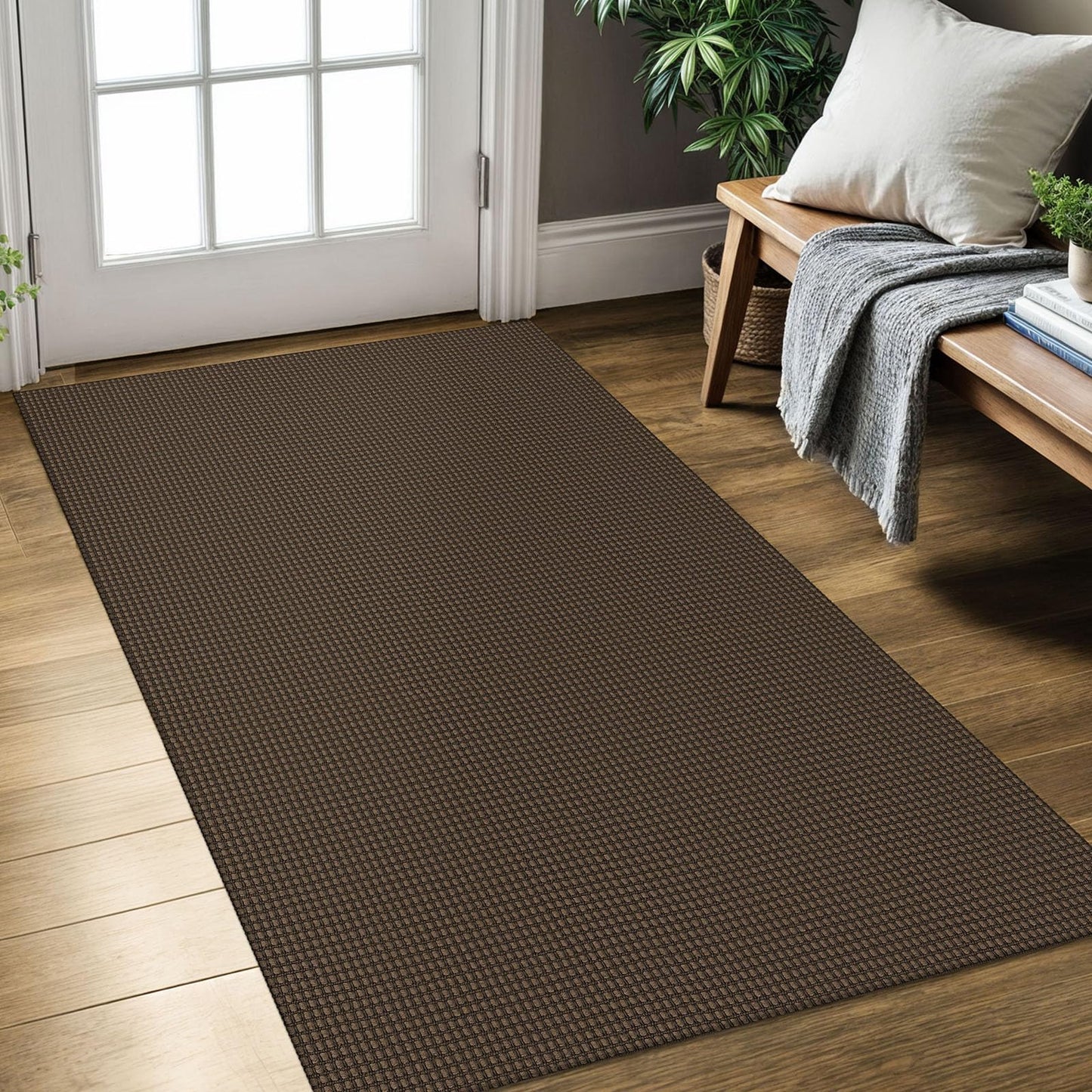KOZYFLY Tappeto a righe bianche e nere, 60 x 90 cm, in cotone, lavabile, per interni ed esterni, per portico, cucina, fattoria