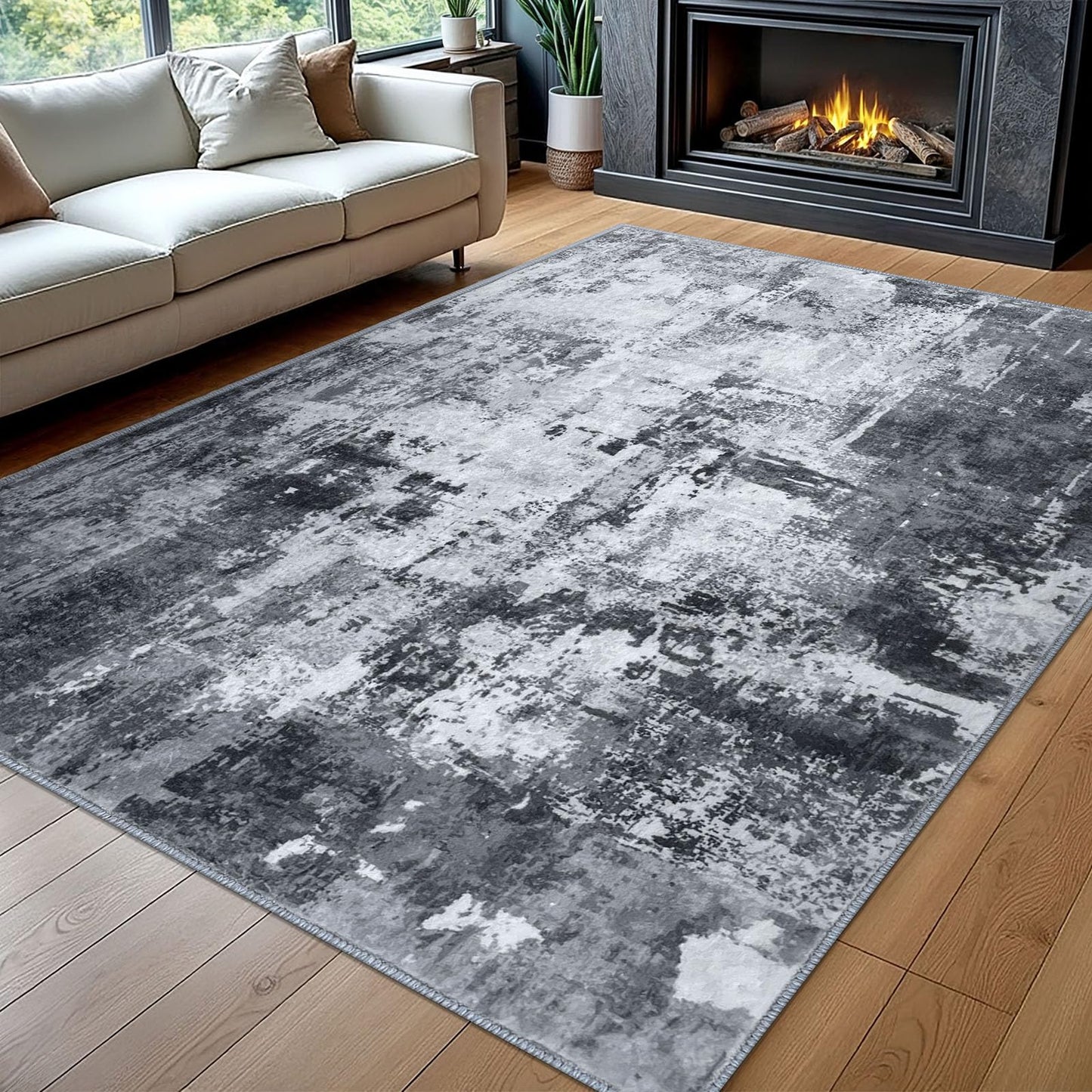 KOZYFLY Tappeto a righe bianche e nere, 60 x 90 cm, in cotone, lavabile, per interni ed esterni, per portico, cucina, fattoria