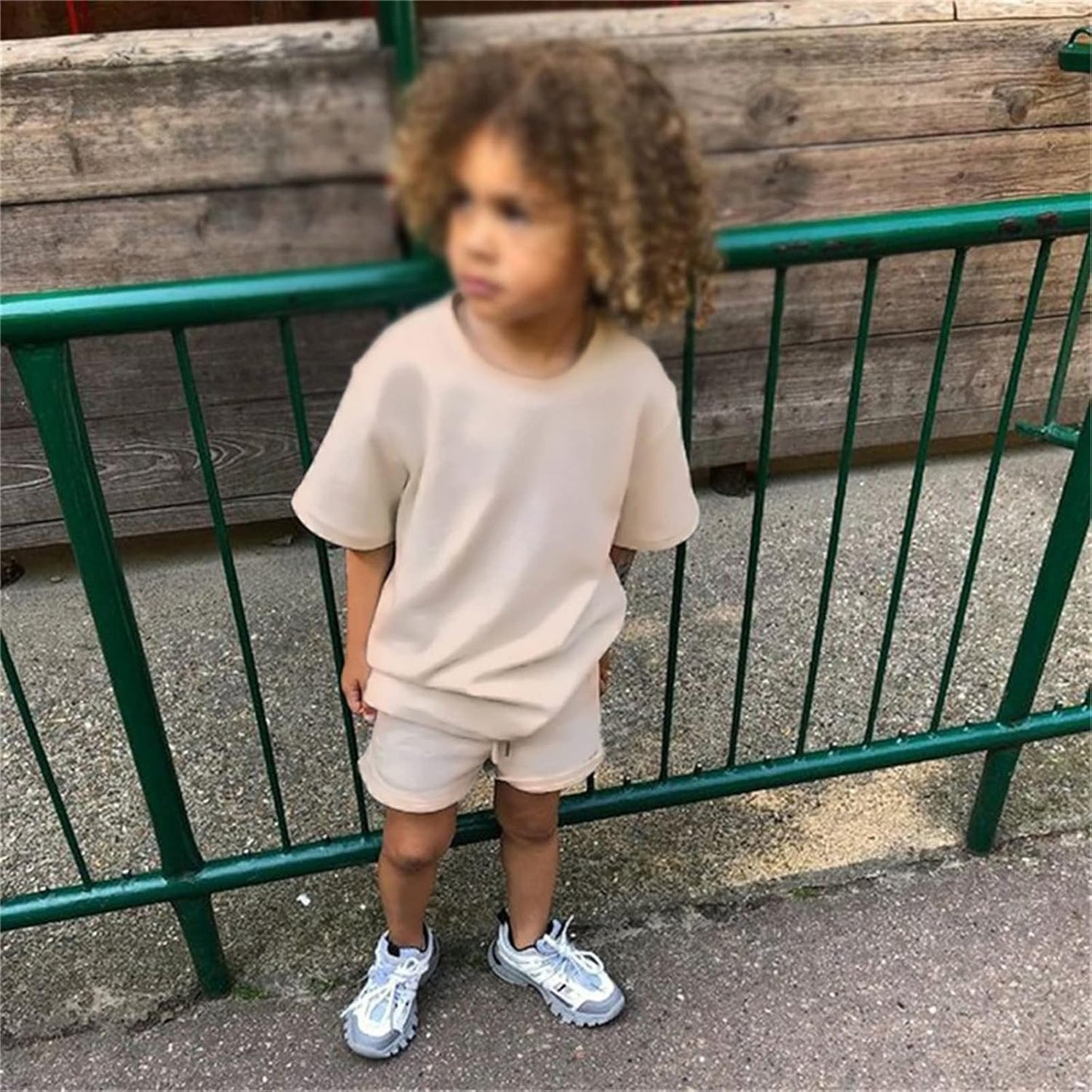 Generico Completo Bambino Casual 2 Pezzi Tuta Neonato Estate T Shirt Manica Corta e Pantaloncini Abbigliamento Sportiva Neonato Eleganti Set per 6 Mesi - 5 Anni