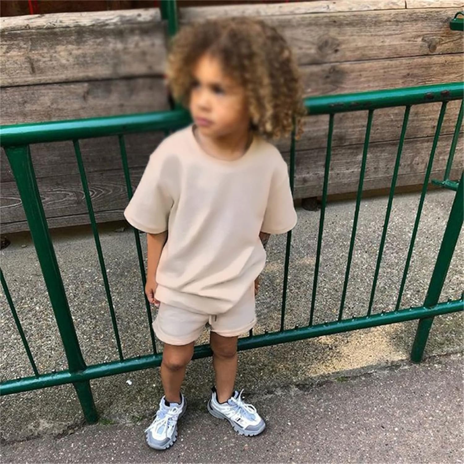 Generico Completo Bambino Casual 2 Pezzi Tuta Neonato Estate T Shirt Manica Corta e Pantaloncini Abbigliamento Sportiva Neonato Eleganti Set per 6 Mesi - 5 Anni