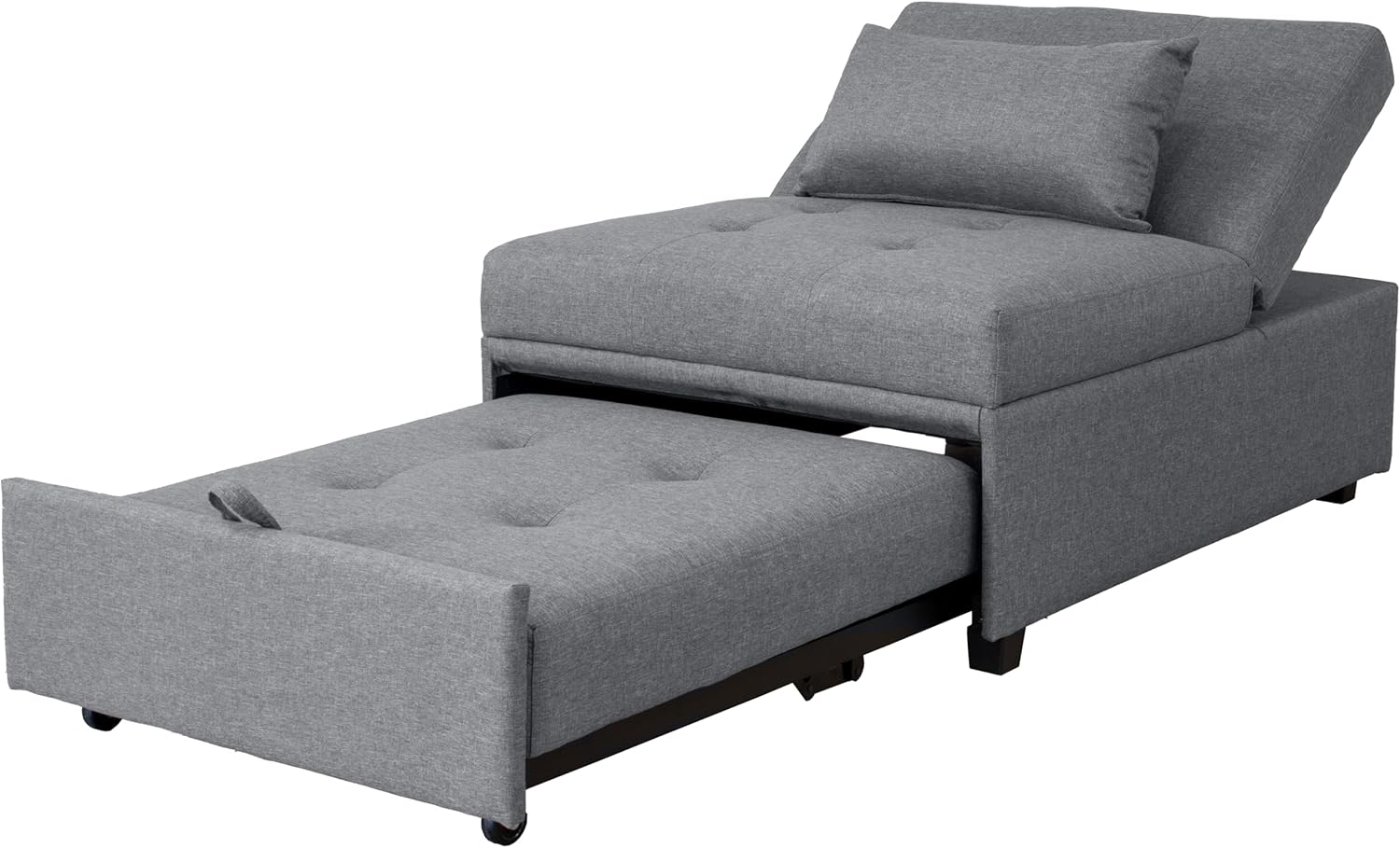 GARDENIA Cookie Eco 80 Poltrona Pouf Trasformabile 3-in-1, Legno, Grigio Chiaro, 78 x 113 x 45