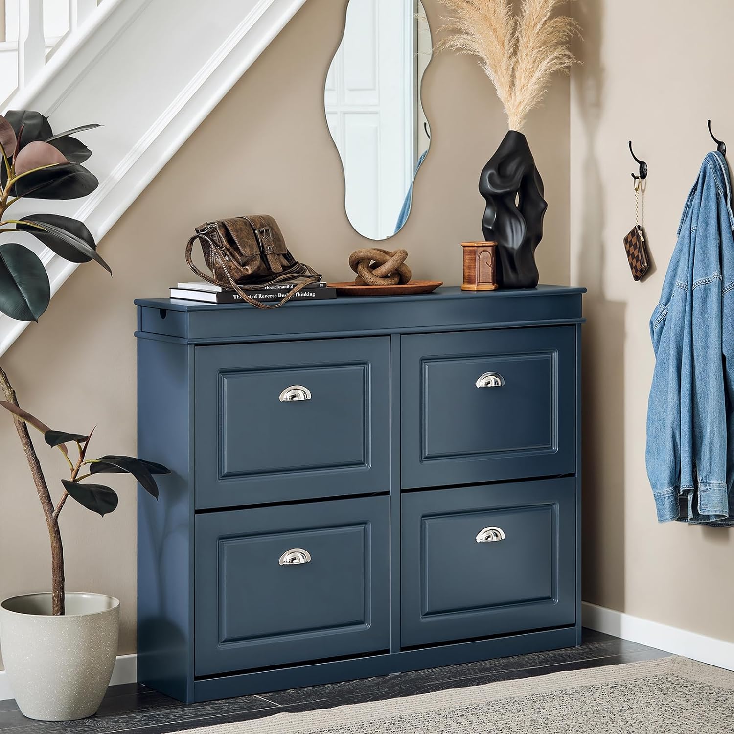 SoBuy Scarpiera salvaspazio Slim, portascarpe salvaspazio Regolabili blu L104*P24*A83 cm FSR79-B