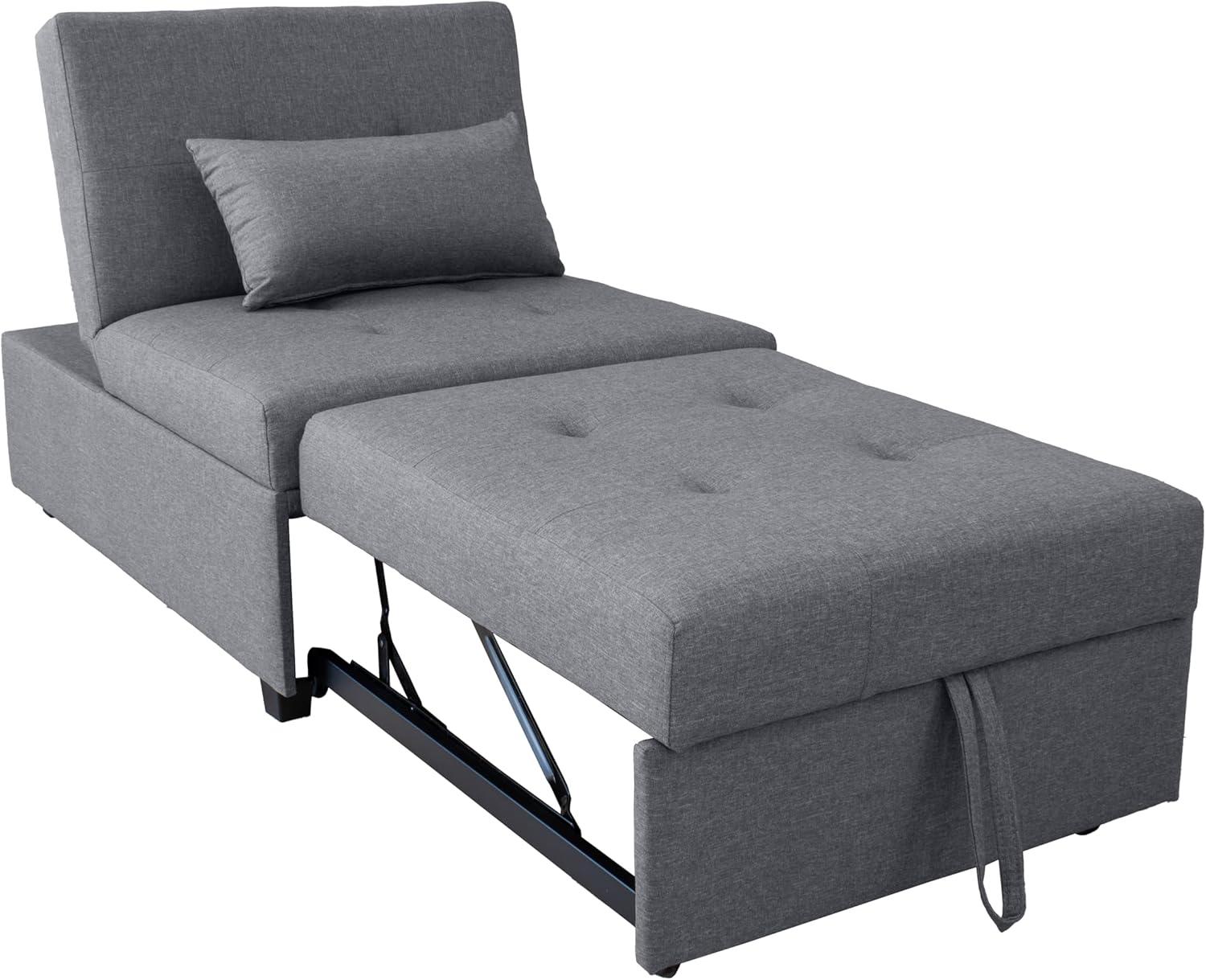 GARDENIA Cookie Eco 80 Poltrona Pouf Trasformabile 3-in-1, Legno, Grigio Chiaro, 78 x 113 x 45