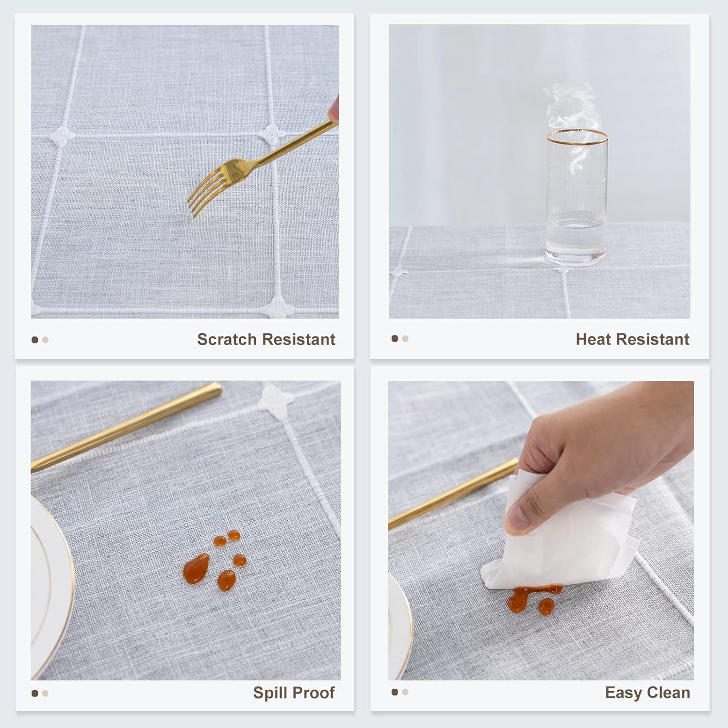 SUNBEAUTY Tovaglia Tavolo Rettangolare Antimacchia Cotone 140x220 Tovaglie Rettangolari Lino Copritavolo Rettangolare Elegante Table Cloth Tovaglia da Pranzo Decorazione Cucina