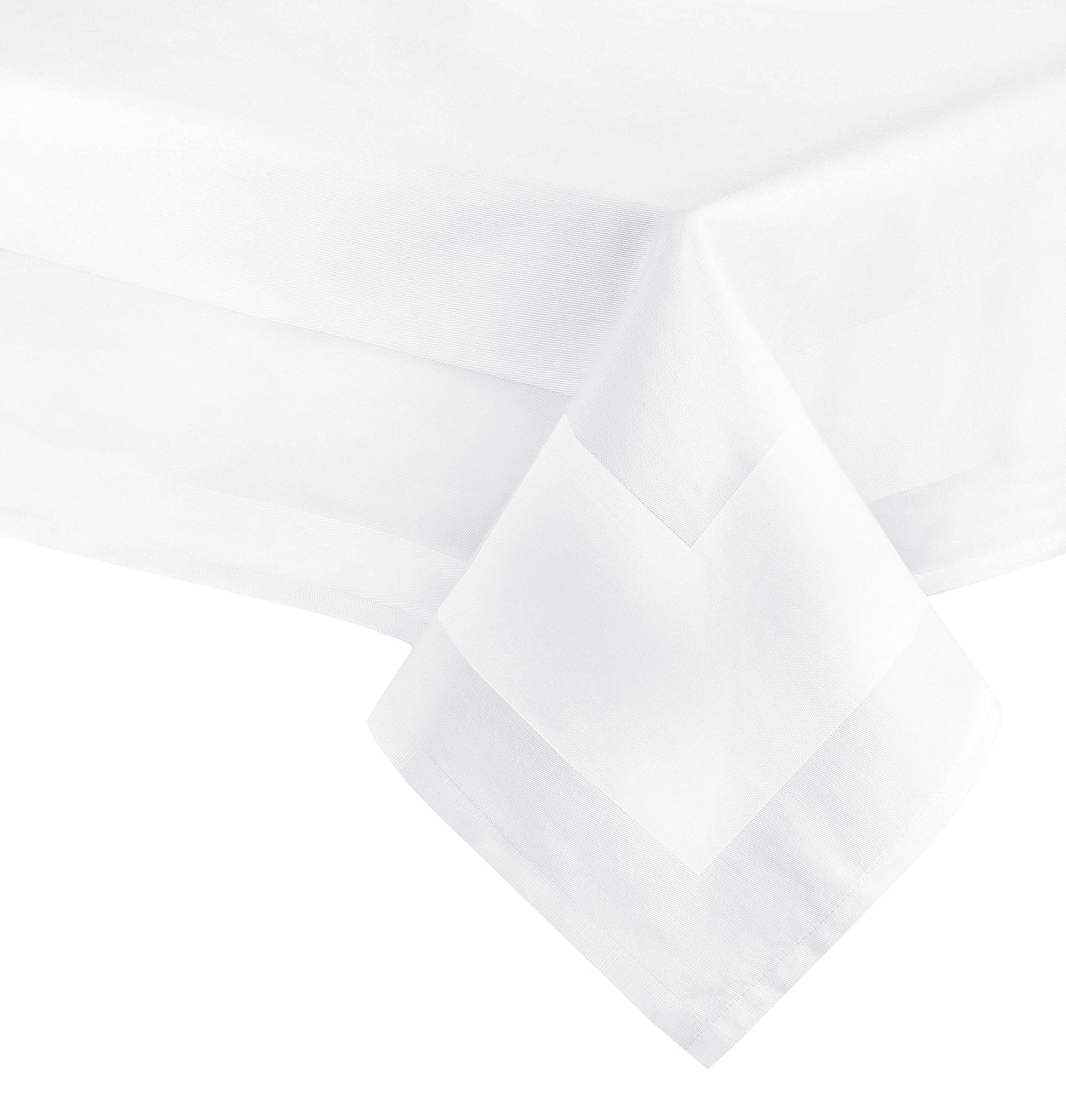 Tovaglia elegante in 140x240 cm (dopo il primo lavaggio) - Copritavola robusto e di lunga durata in cotone - lucentezza di seta con bordatura - lavabile a 95°C - bianca