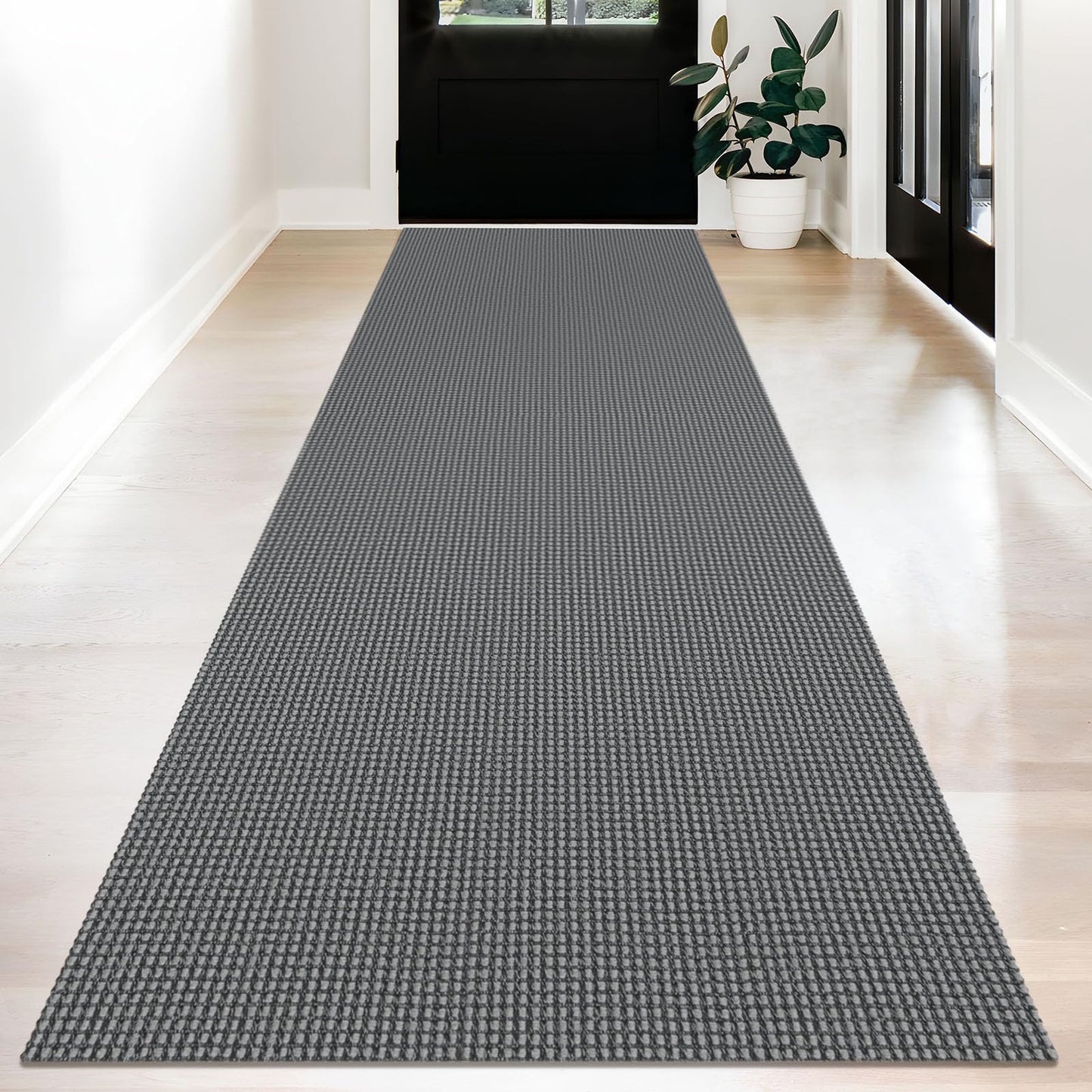 KOZYFLY Tappeto a righe bianche e nere, 60 x 90 cm, in cotone, lavabile, per interni ed esterni, per portico, cucina, fattoria
