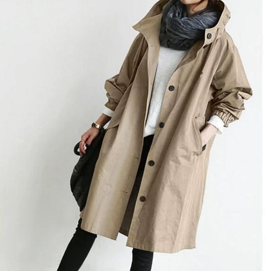 Trench Donna Lungo con Cappuccio – Eleganza e Comfort in Ogni Giornata
