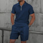 Completo uomo, polo con zip e shorts