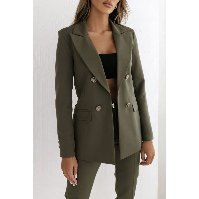 Giacca donna con bottoni a contrasto color oro