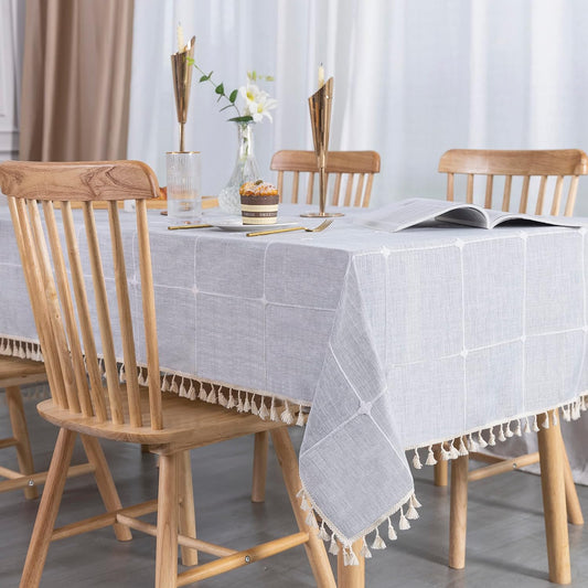 SUNBEAUTY Tovaglia Tavolo Rettangolare Antimacchia Cotone 140x220 Tovaglie Rettangolari Lino Copritavolo Rettangolare Elegante Table Cloth Tovaglia da Pranzo Decorazione Cucina