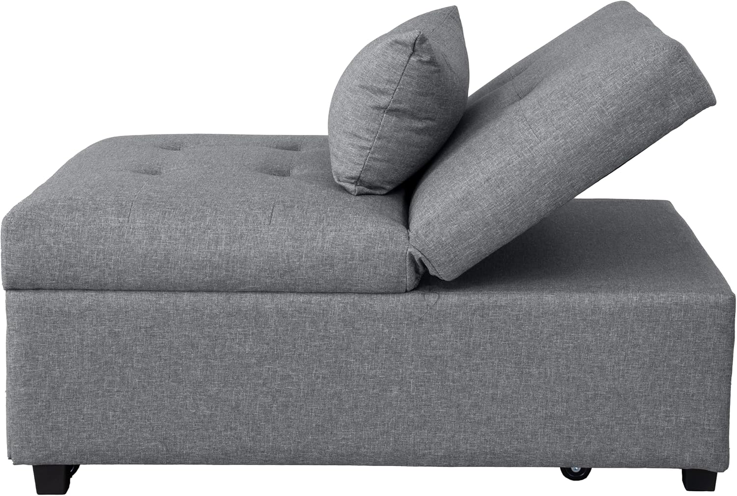 GARDENIA Cookie Eco 80 Poltrona Pouf Trasformabile 3-in-1, Legno, Grigio Chiaro, 78 x 113 x 45