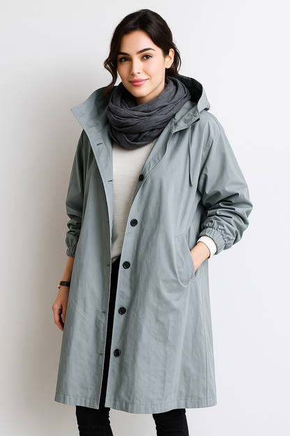Trench Donna Lungo con Cappuccio – Eleganza e Comfort in Ogni Giornata