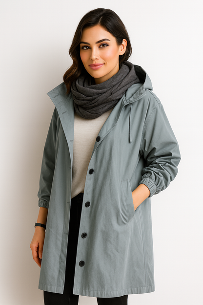 Trench Donna Lungo con Cappuccio – Eleganza e Comfort in Ogni Giornata